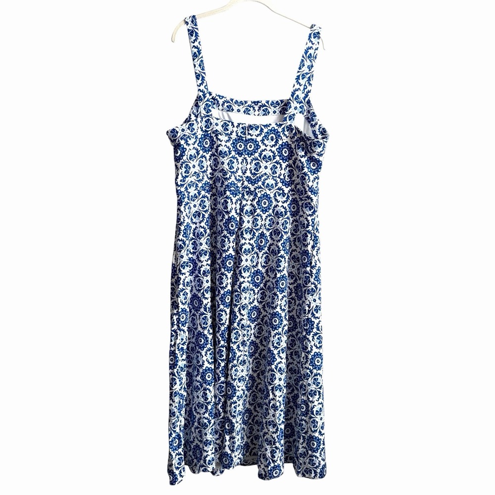 NWT Boden Bridget Dress Blue Fit Flare Jersey Ponte Midi Pockets Size 14 R New - Picture 5 of 10